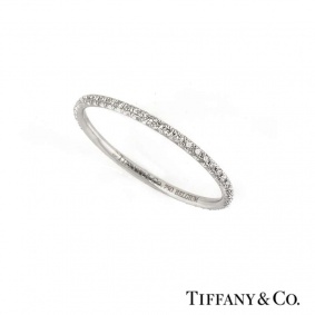 Tiffany & Co. 18k White Gold Metro Diamond Set Eternity Ring